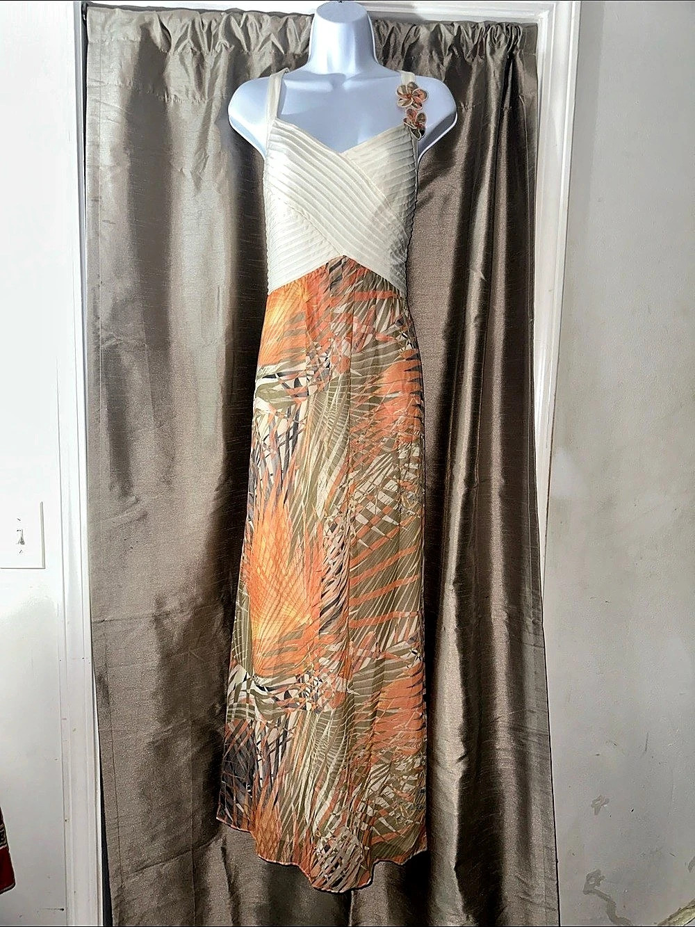 Signature by Robbie Bee Abstract Print Maxi Dress Size 14 Like New